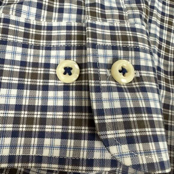 Peter Millar Mens Medium Crown Ease Worth Tartan Sport Shirt - Picture 6 of 10